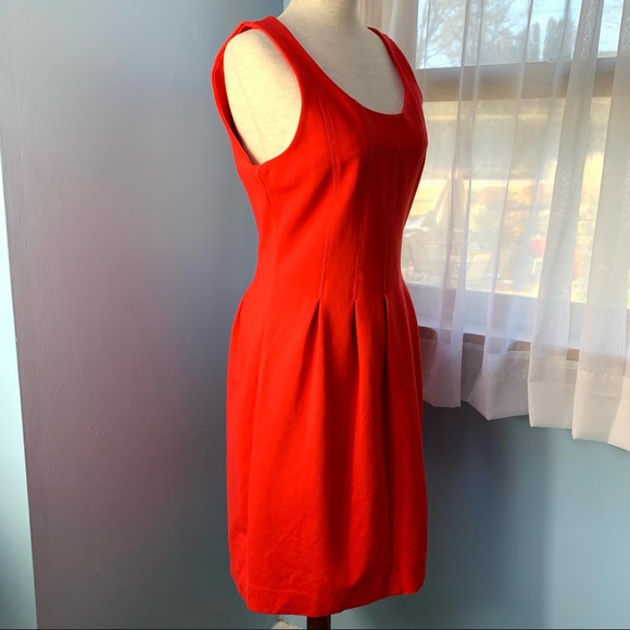 J. Crew Red Pleated Fit and Flare Sleeveless Dress - Picture 8 of 8